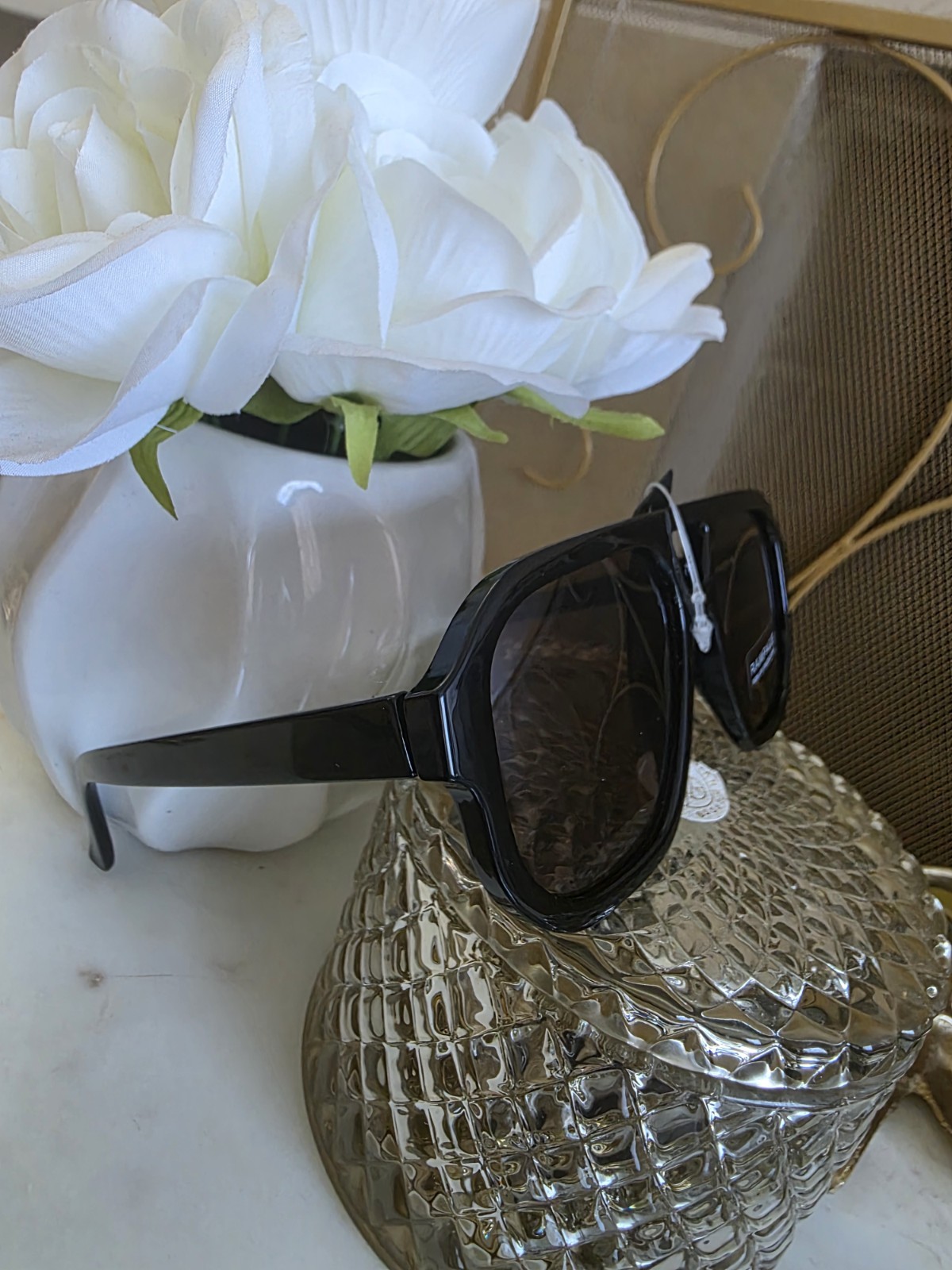Rampage Women’s Oversized Square Sunglasses Black Plastic Brown Tinted 100% UV