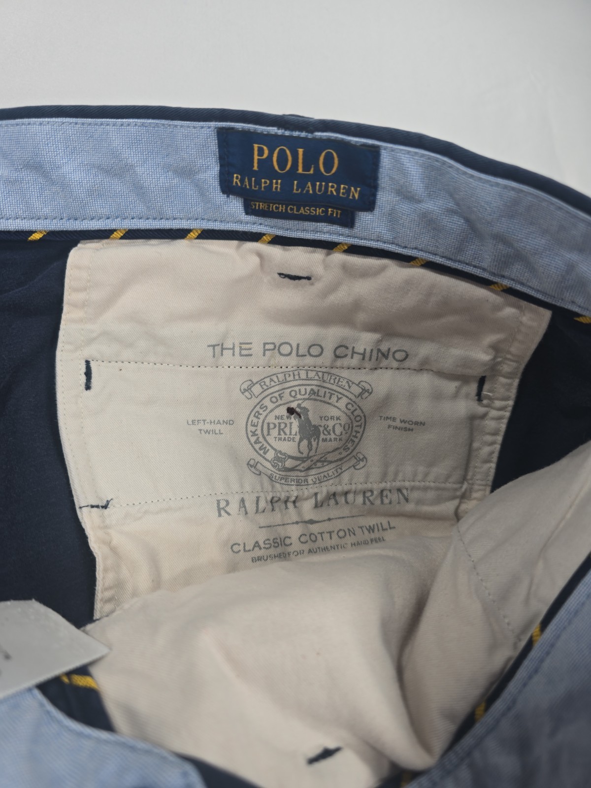 POLO RALPH LAUREN Stretch Classic Fit Left Hand Twill Navy Shorts Faded Size 40
