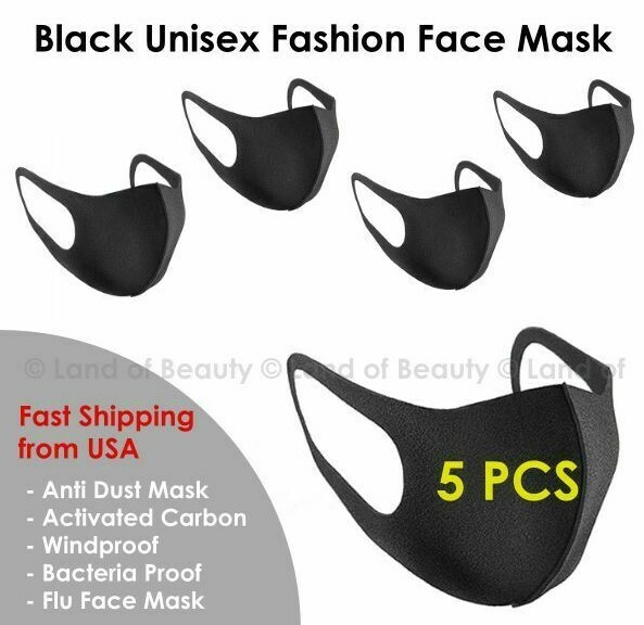 5pcs of Face Fashion Black Mask Washable 3D/ Ship within 24Hrs from USA
