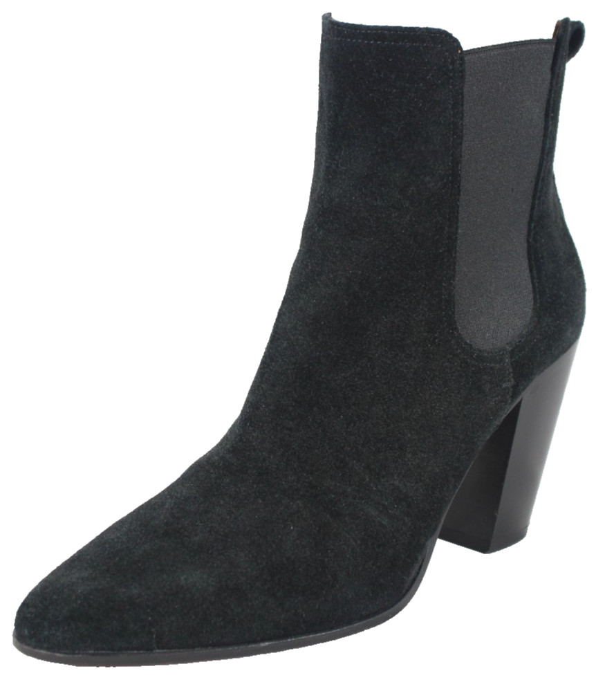 BALLY Black Suede THERESIA Almond Toe Chelsea Ankle Boots 41