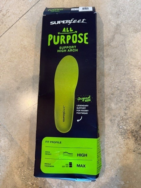 Superfeet All Purpose Support High Arch Insoles – Size E – Excellent Condition –