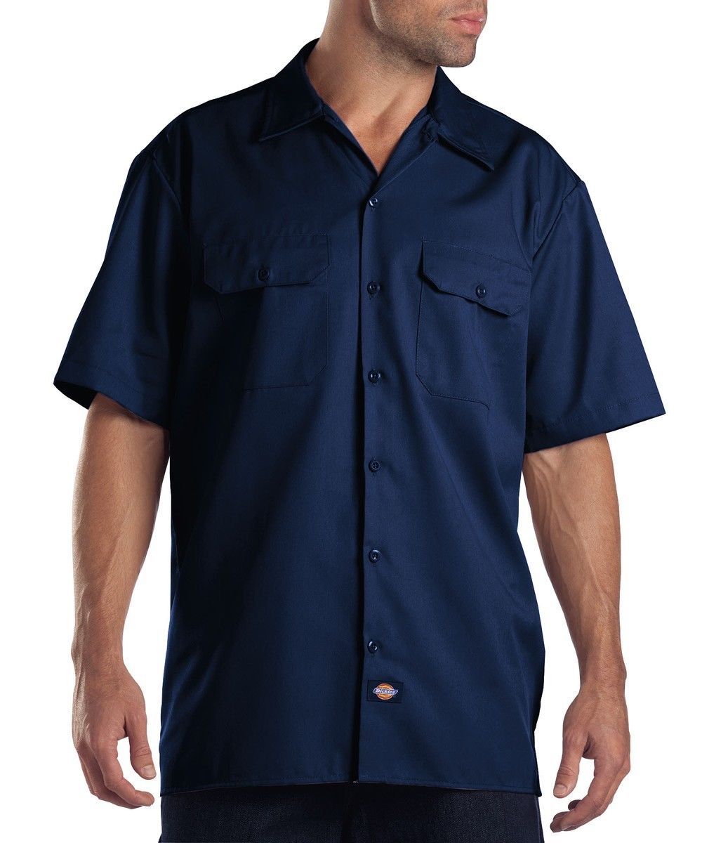 Dickies Men’s Size S-2XL 3XL 4XL 5XL Short Sleeve Work Shirt Shop Mechanics 1574