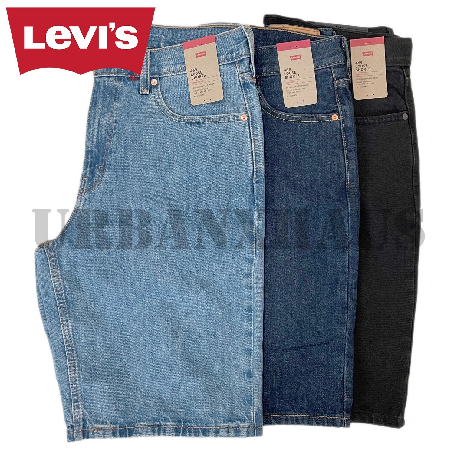 Levi’s 469 Loose Fit Jeans Denim Shorts (30 to 44)