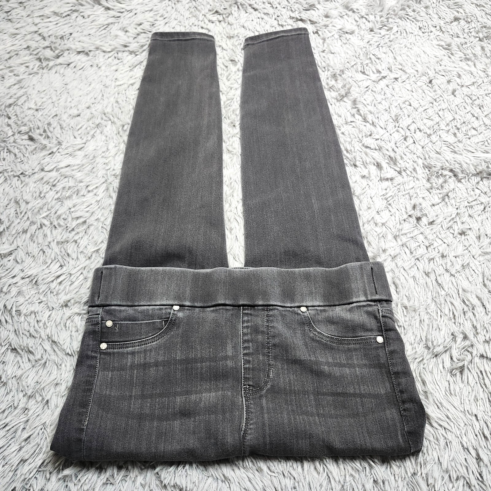 Liverpool The Skinny Pull On Jean Sz 4 / 27 Meteorite Gray Stretch Jegging Jeans