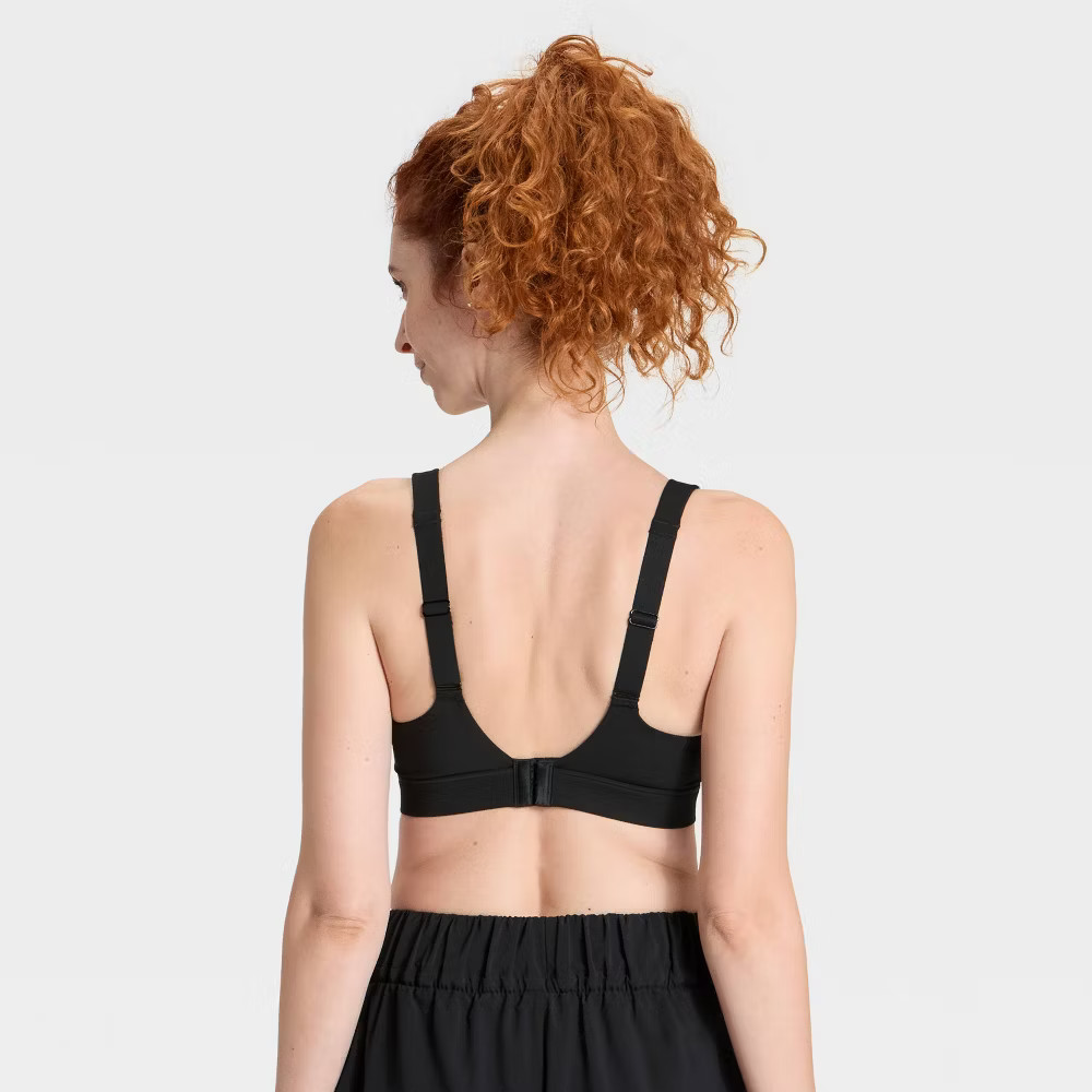 Women High Support Convertible Sports Bra – All In Motion Black L