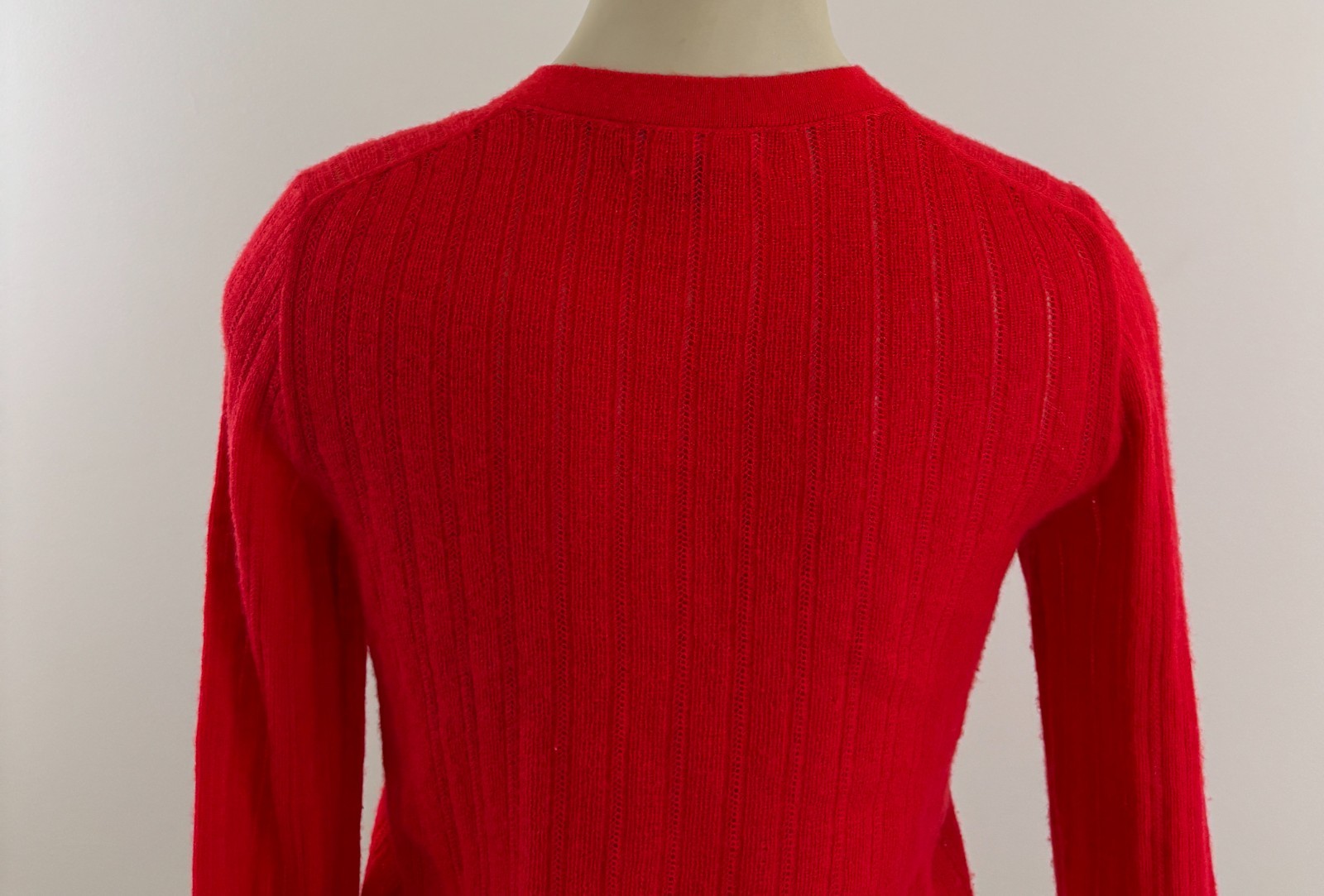 J CREW 100% CASHMERE Womens XS Red Orange Long Sleeve Button Sweater Cardigan