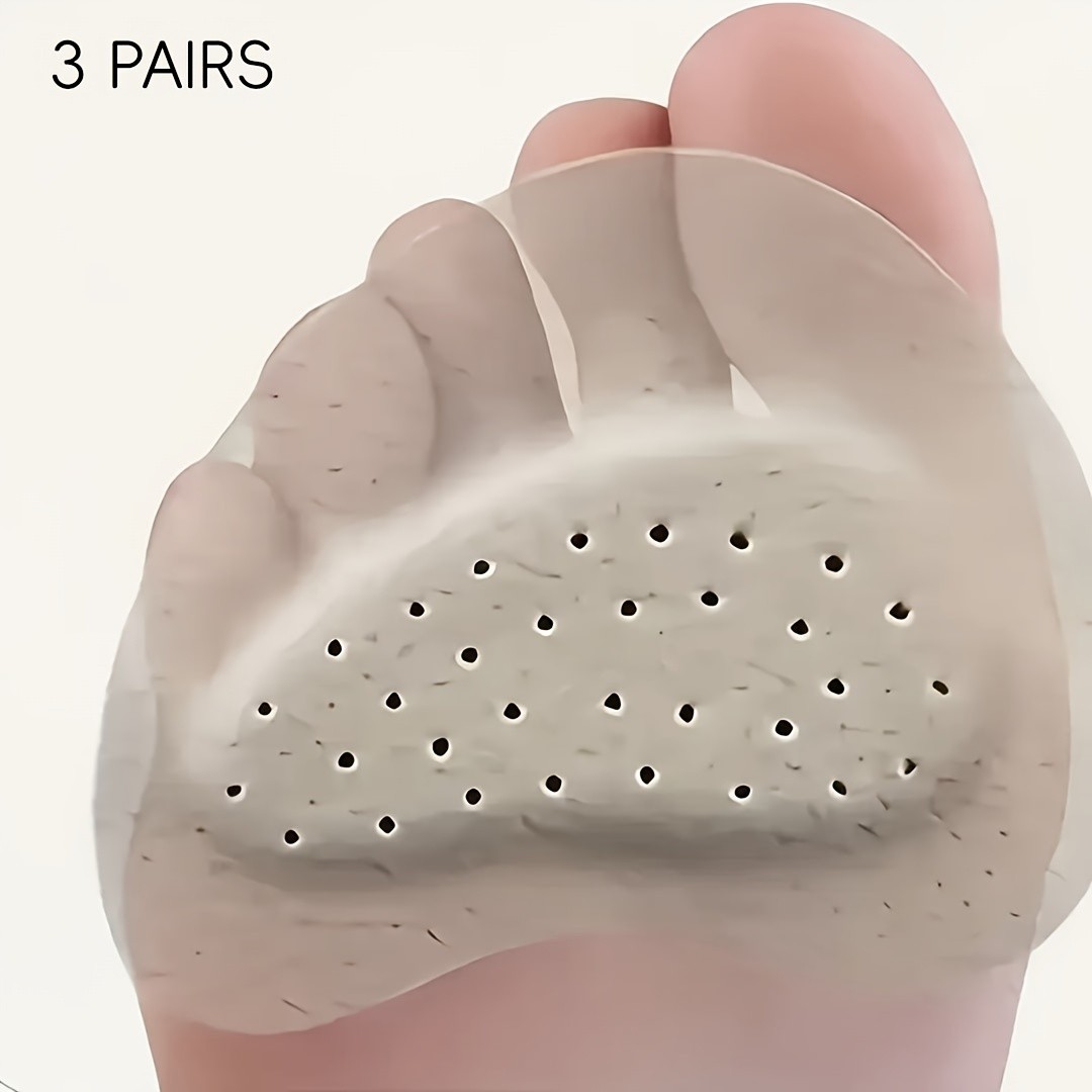3Pairs Soft Shock-Absorbing Forefoot Pads,Self-Adhesive Half-Insoles for Sandals