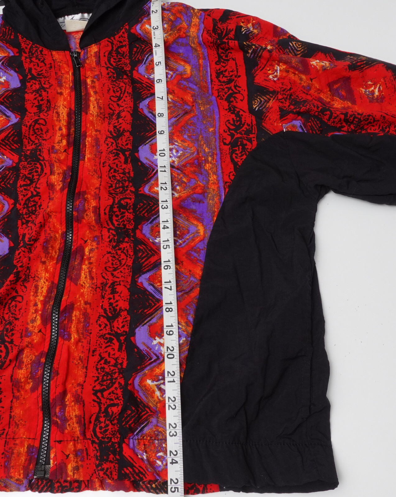 Vintage Womens 80s 90s Bike Cycling Jacket Hooded Windbreaker All Over Print AOP