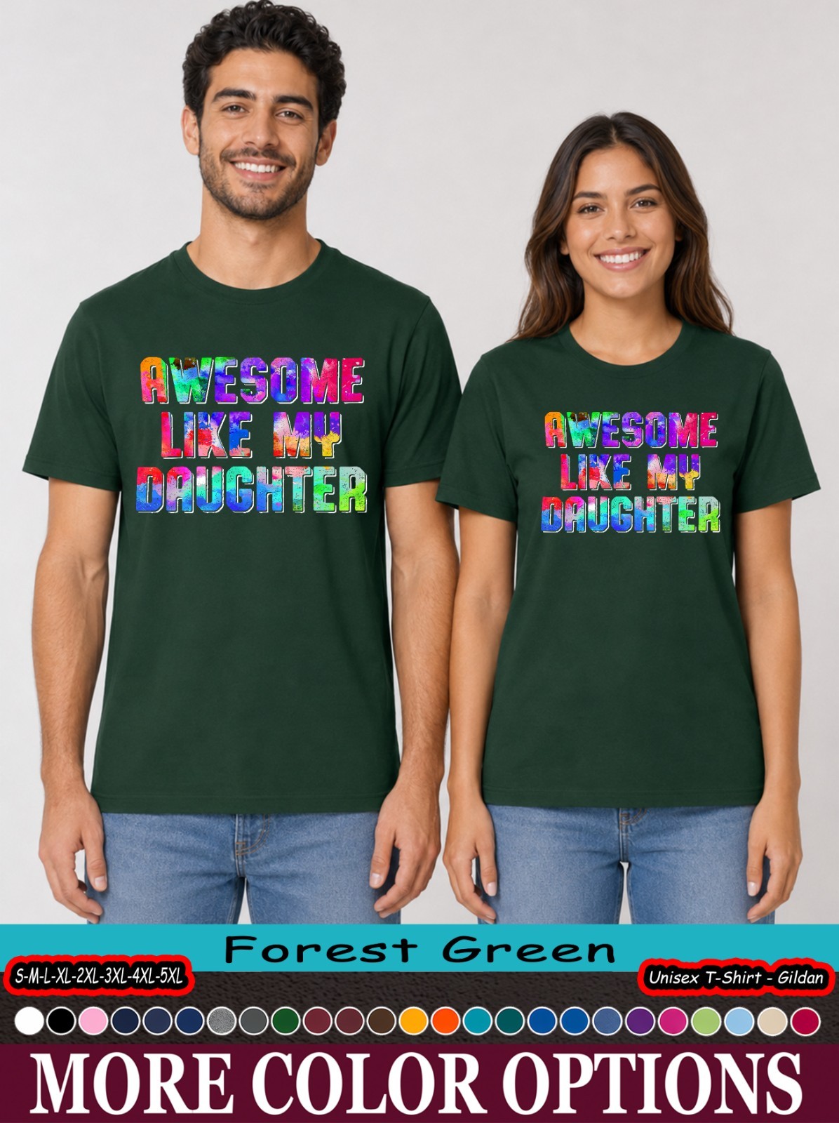 Proud Dad Awesome Like My Daughter Graphic Tee Father Gift