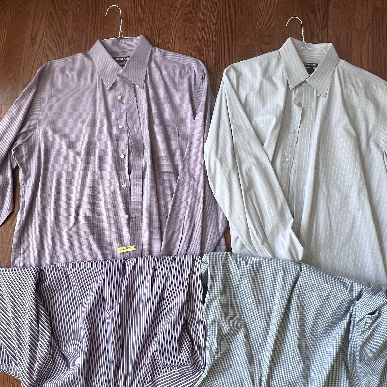 Kirkland Signature Men’s Dress Shirts Lot of 4 17.5 36/37 Traditional Non-Iron