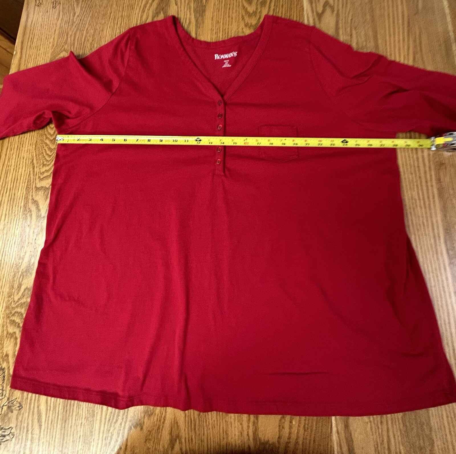 Roman’s Women’s Plus Size 3XL Red Shirt Top All Cotton B56