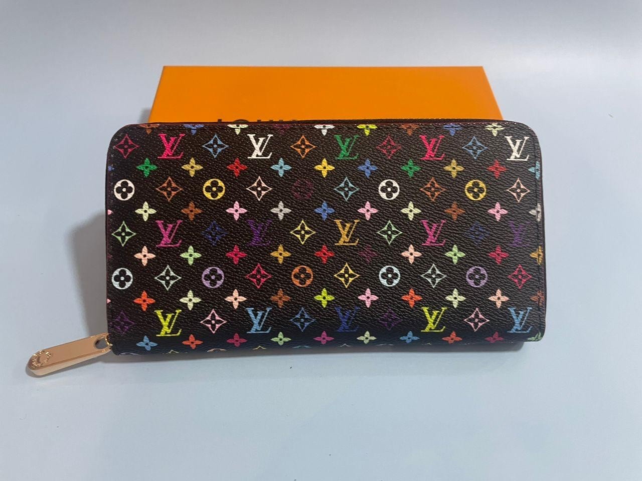 Louis Vuitton Black Monogram Murakami Multicolor Long Zippy Wallet Zip Around