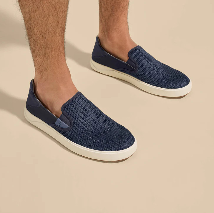 NEW OluKai Laeahi Men’s Slip On Sneakers Blue Depth Breathable Comfort Shoes