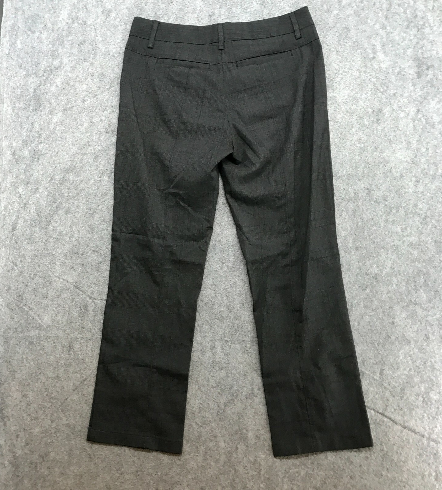 Scullers Pants Womens 30 Slim Fit Black Plaid Flat Front Regular Waist Pockets