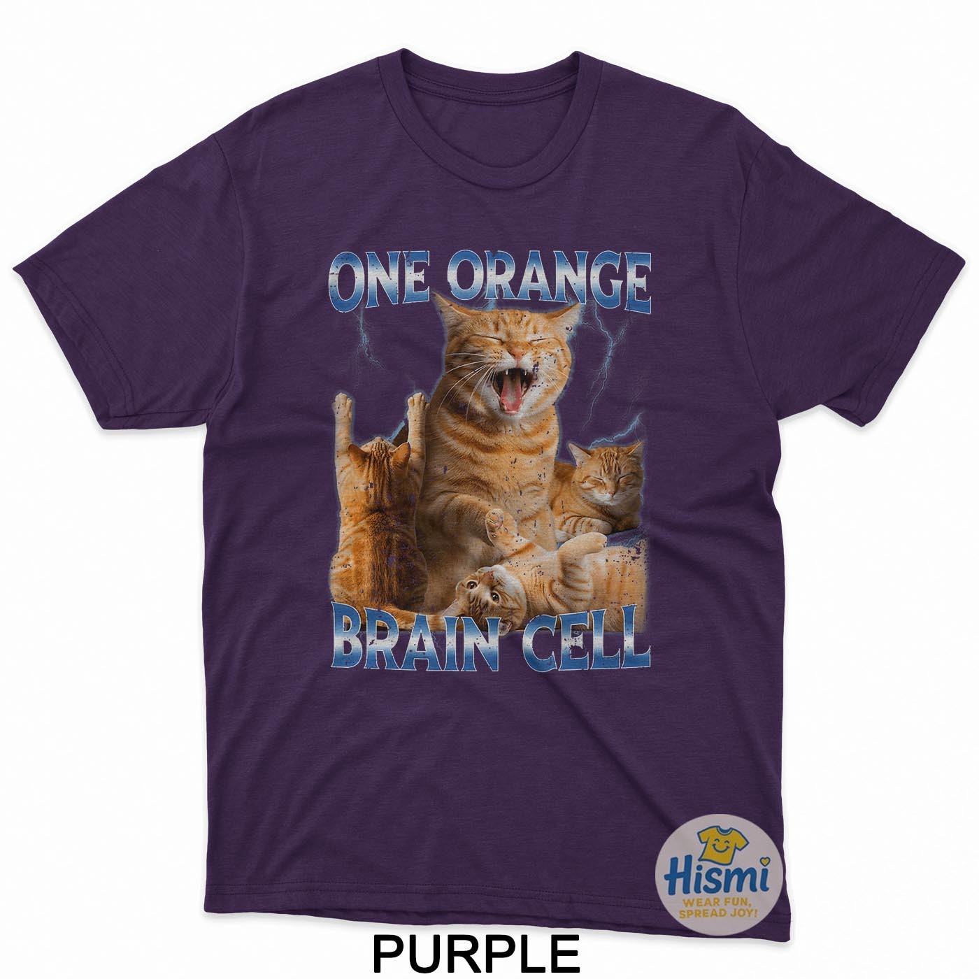 One Orange Brain Cell Funny Cat Meme Quirky Humor T-Shirt