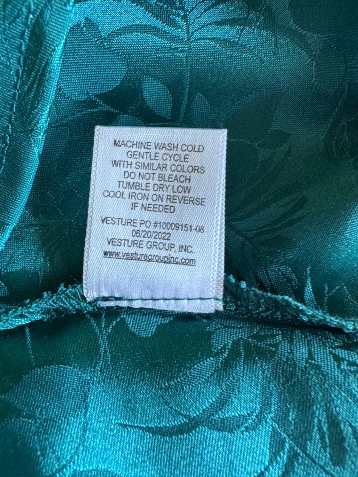 Ladies Chenault color Ocean Blue Blouse XL Solid Embossed Satin Fabric NWT