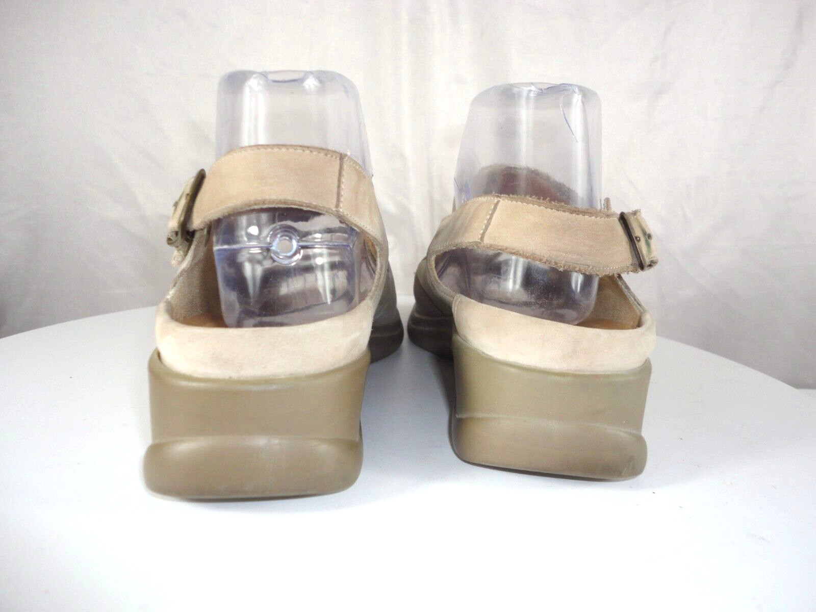 Fits By Theresia M Nubuck Leather Wedge Sandals Genua Two Strap Women’s Size 7 M