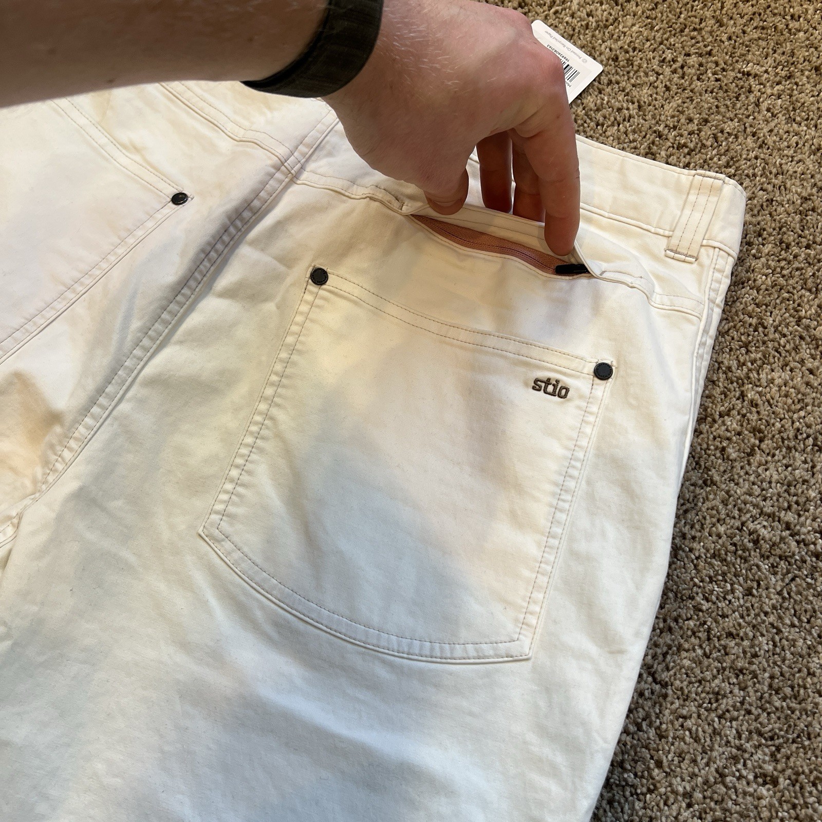 NWT Woman’s 14 Stio Rivet Twill Carpenter Pants Light Ivory Double Knee