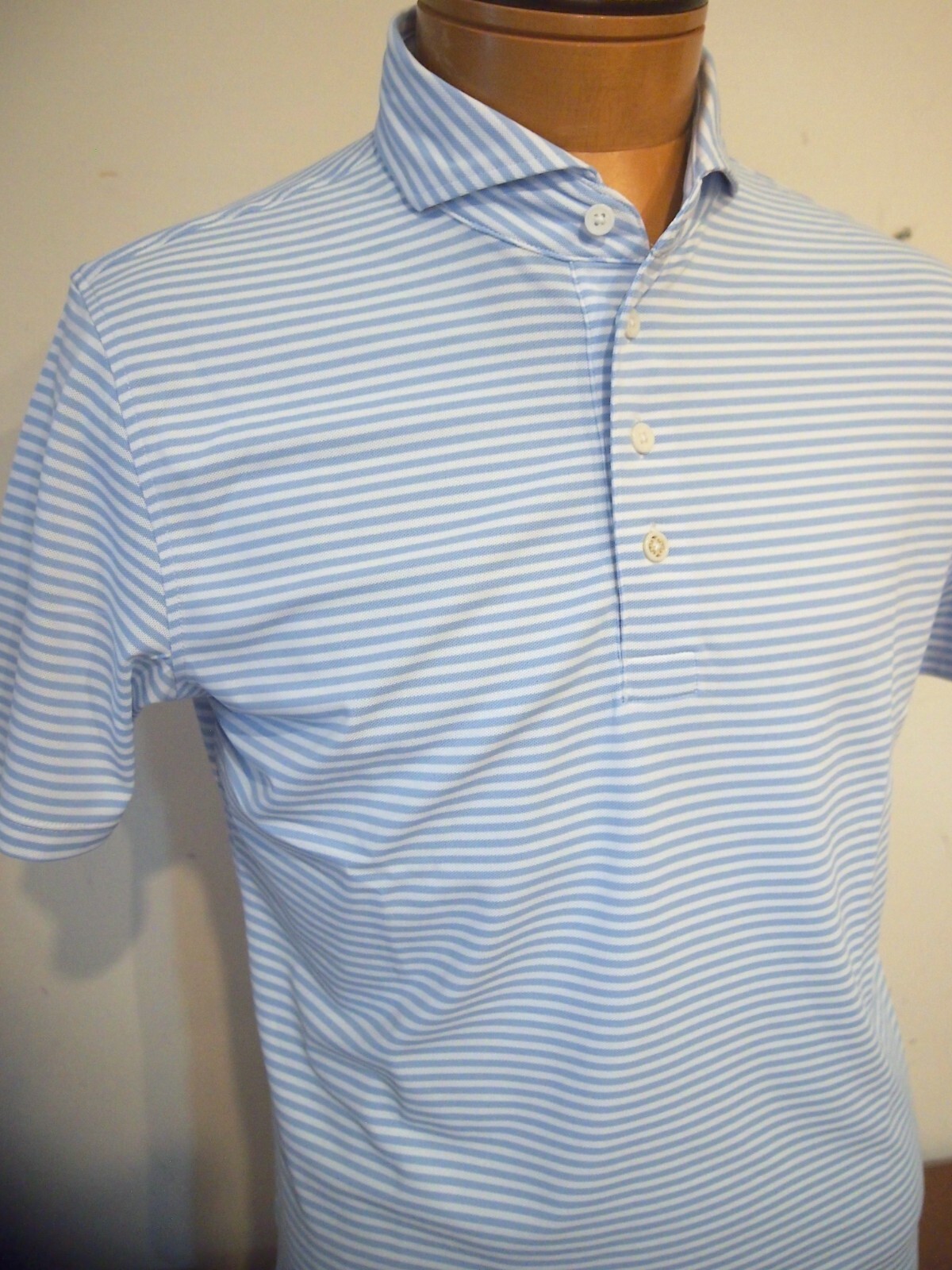 G/FORE Performance Fabric Feeder Stripe Pique Slim Fit Golf Shirt NWT M $120