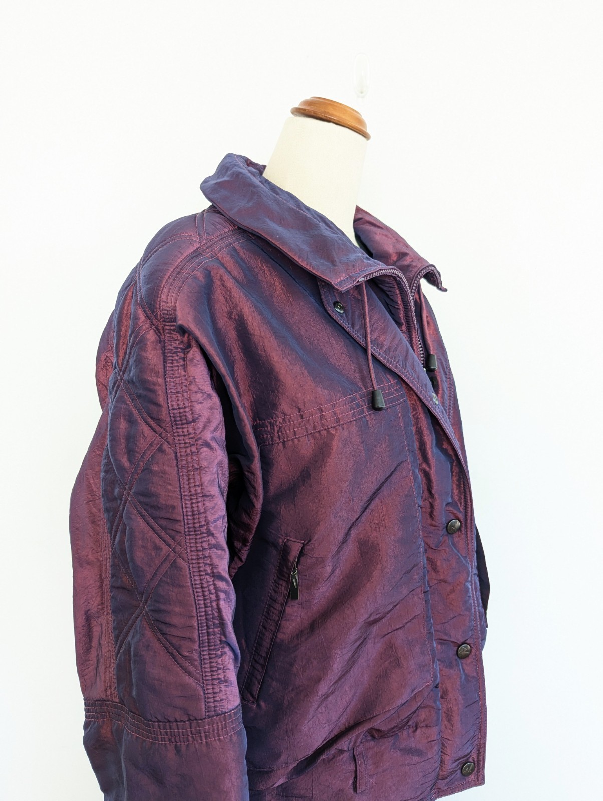 XCT Jacket Vintage Sz M-L Purple Pink Iridescent Motorcycle Y2K 80s 90s