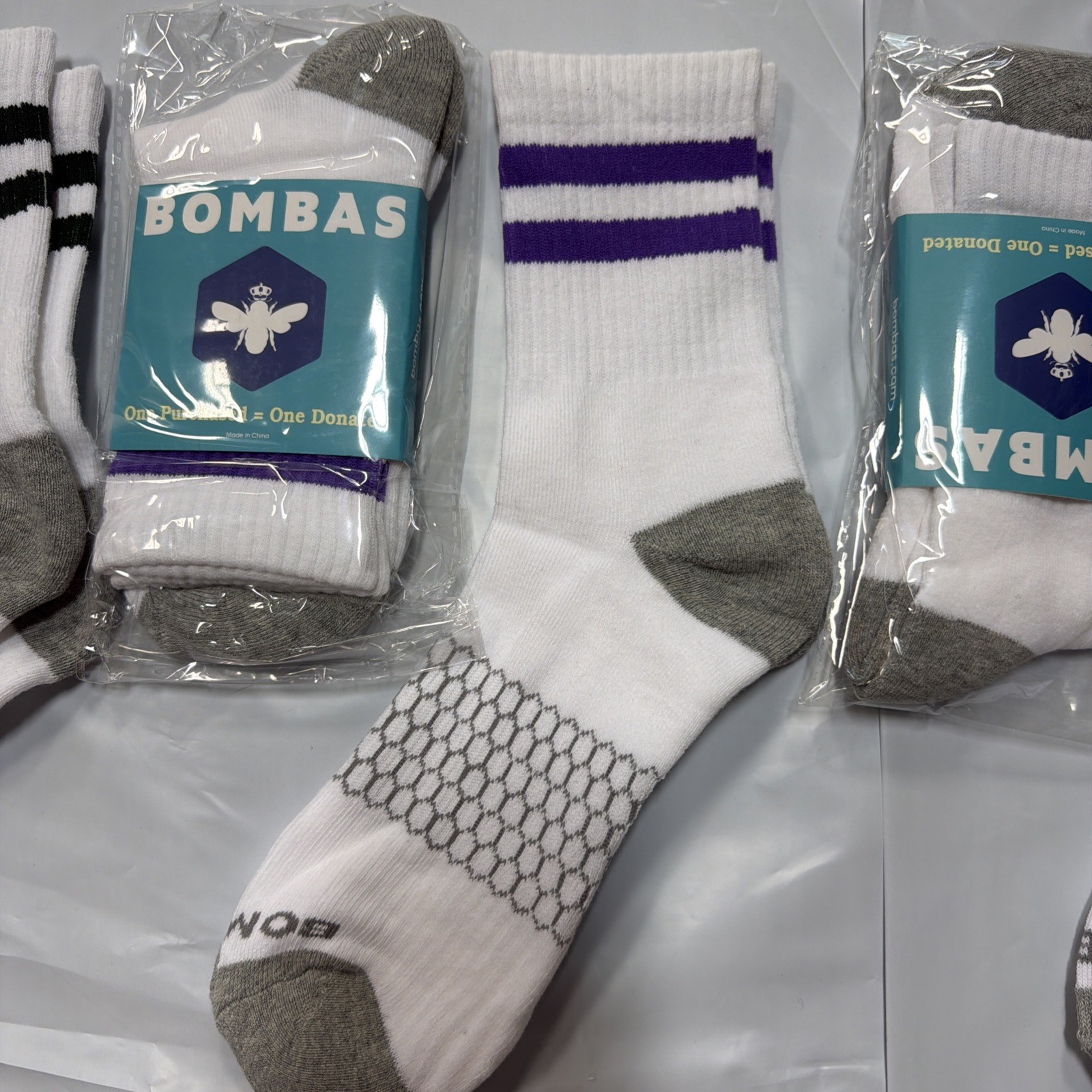 Bombas Honeycomb Women’s 6 Pairs stripes Calf Sock Size M 8-10.5 – 3 Color