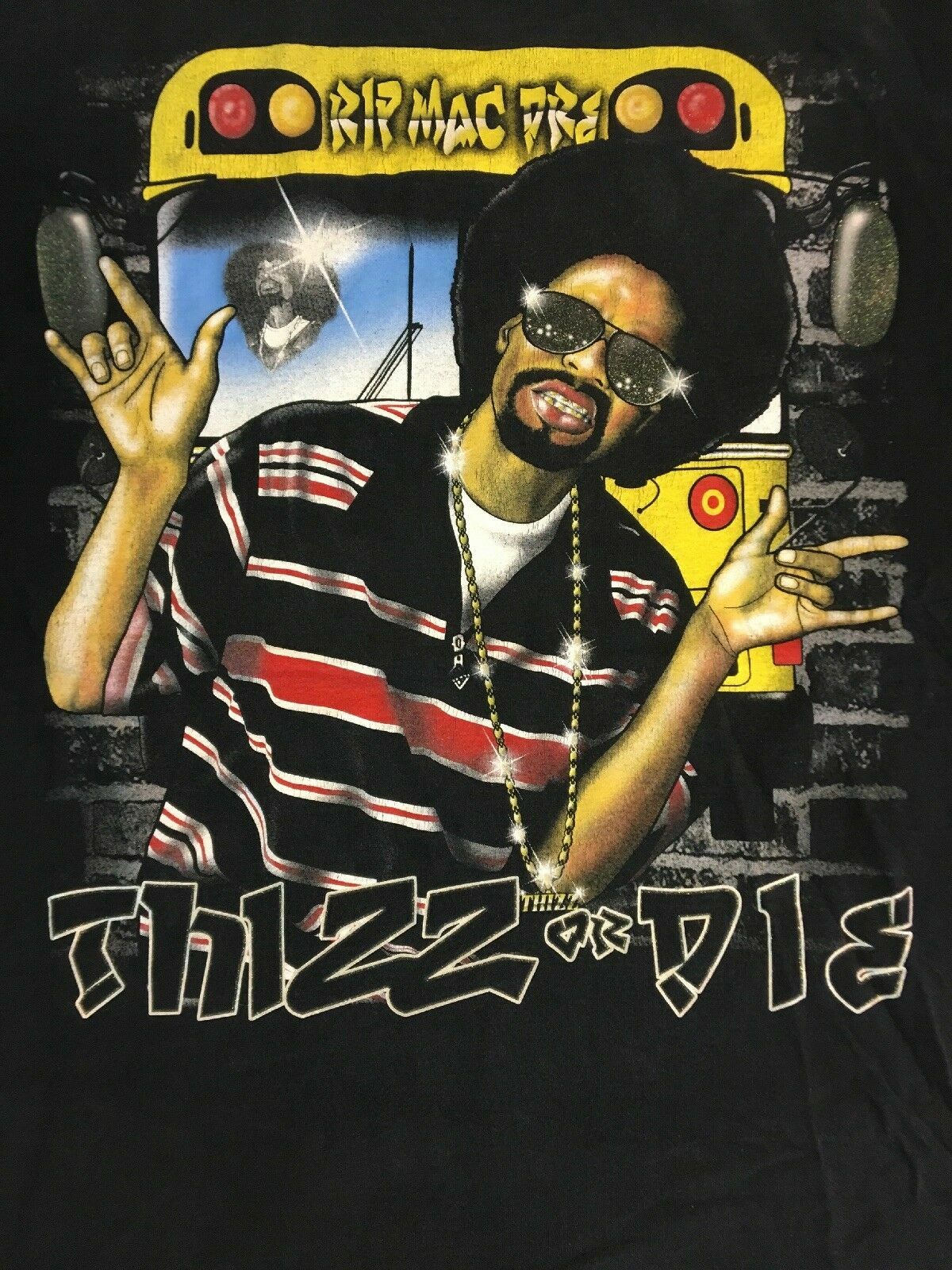Vintage Mac Dre Gift For Fans Cotton Black Full Size Unisex Tee Shirt