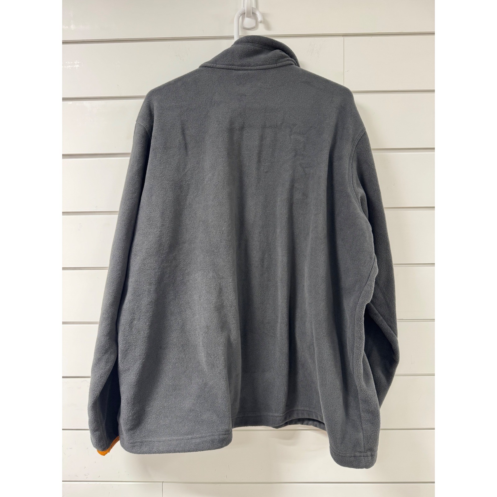 Columbia Mens XXL Fleece Jacket Charcoal Grey Orange Full Zip Fast Trek II