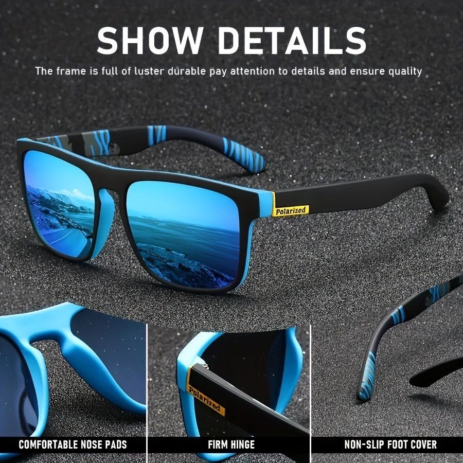 Vintage Square Polarized Sunglasses Fashion Driving Fishing Luxury Eyewear UV400