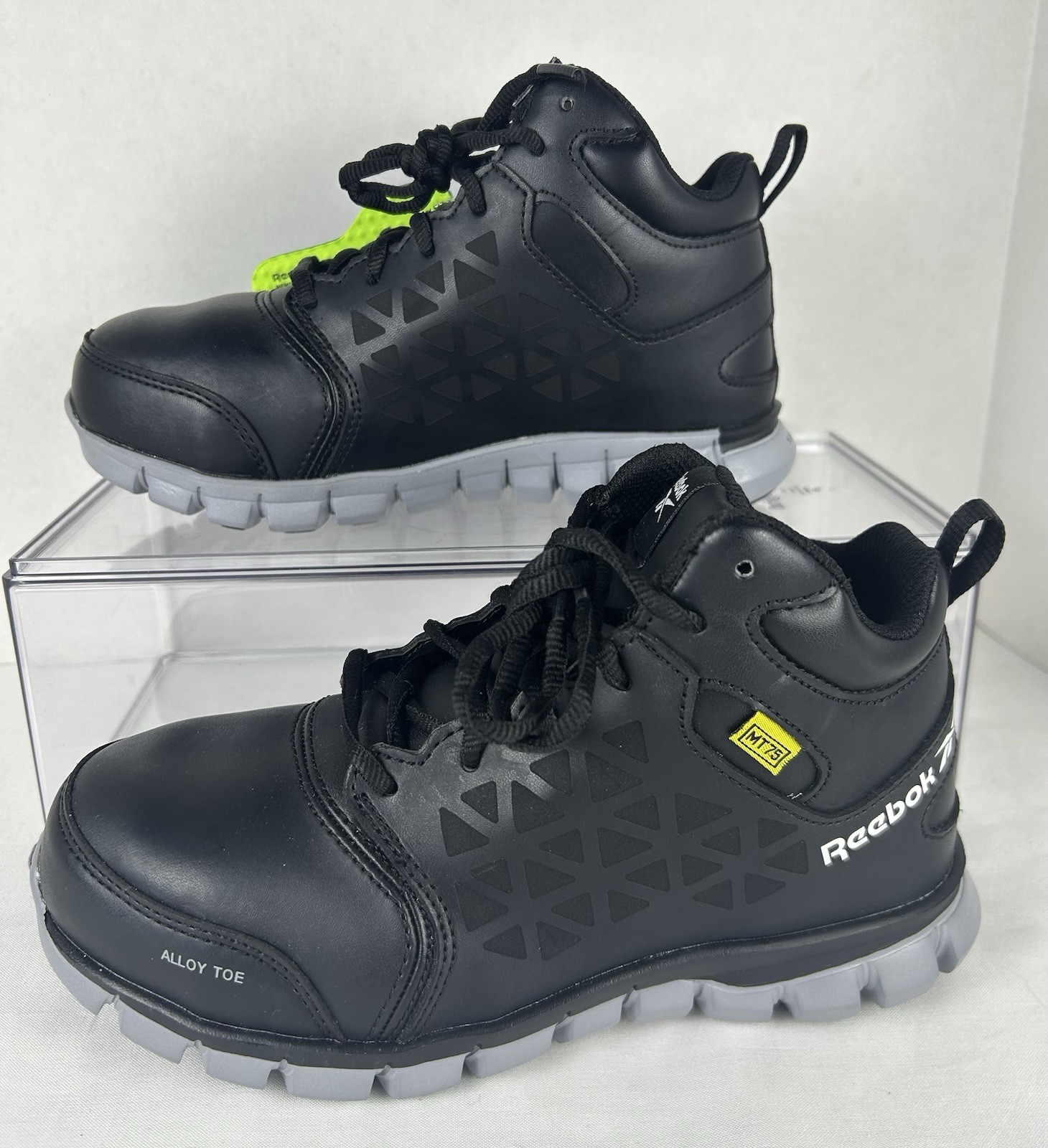 Reebok Sublite RB4143 Unisex Men 4 Women 6 Black Leather Alloy Toe Safety Boots