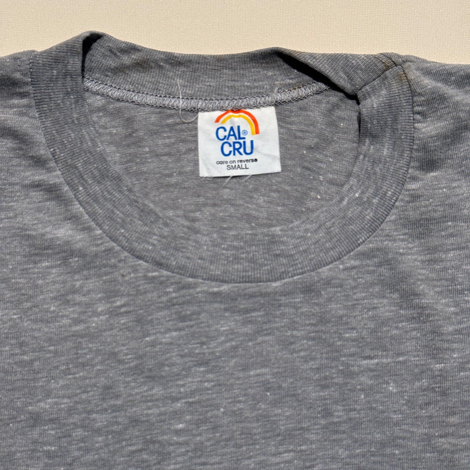 Vintage Cal Cru Blanks Adult S Gray Short Sleeve 50/50 T-Shirts Lot of 3 NOS