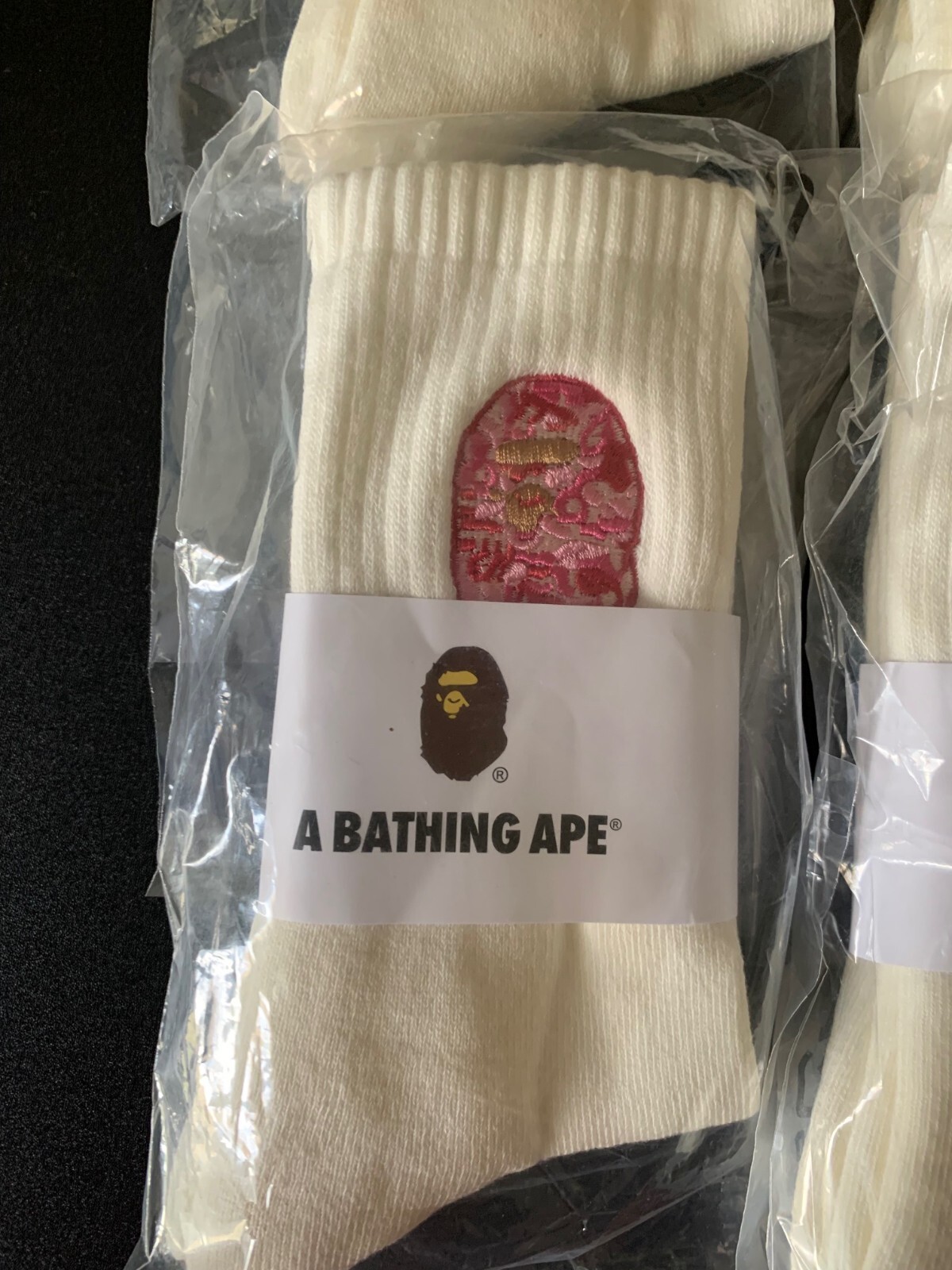 BAPE A Bathing Ape Crew Socks Big Ape Head Embroidered CAMO Socks 100% – CHOOSE!