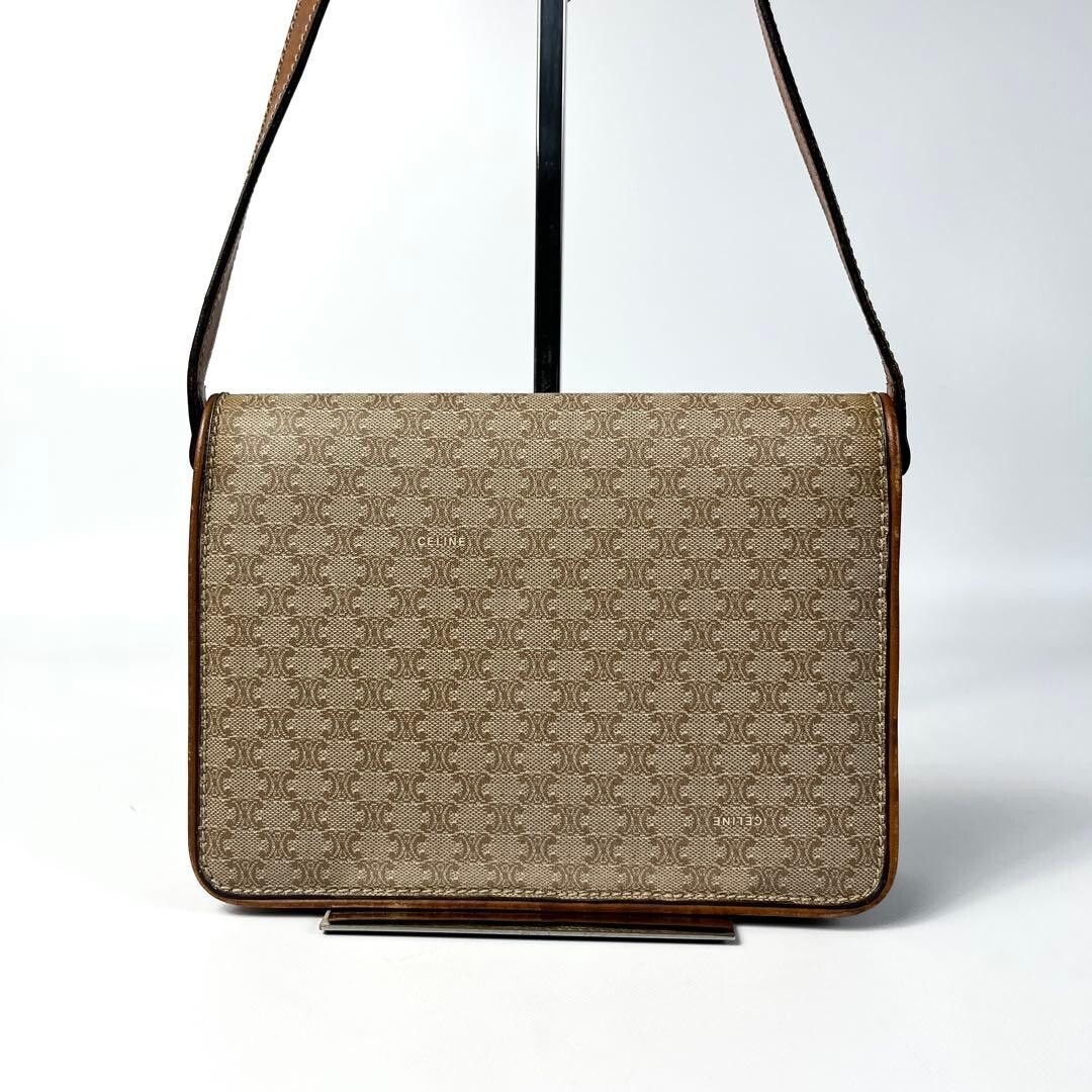 CELINE Shoulder bag Macadam Horsebit Beige Vintage Authentic From Japan