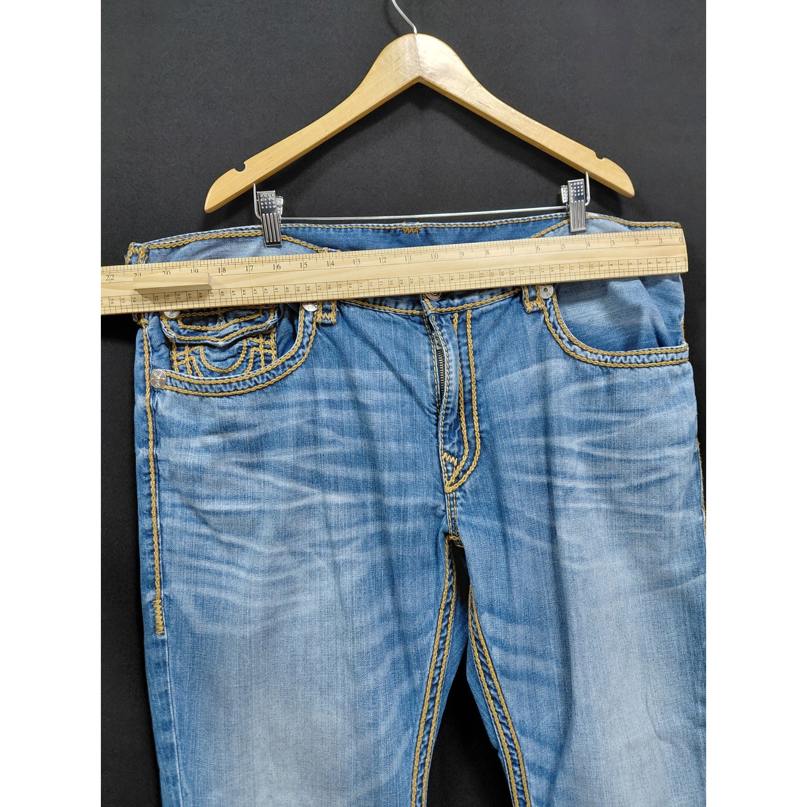 True Religion Blue Jeans Mid (10-12 in) Regular Denim Size 42