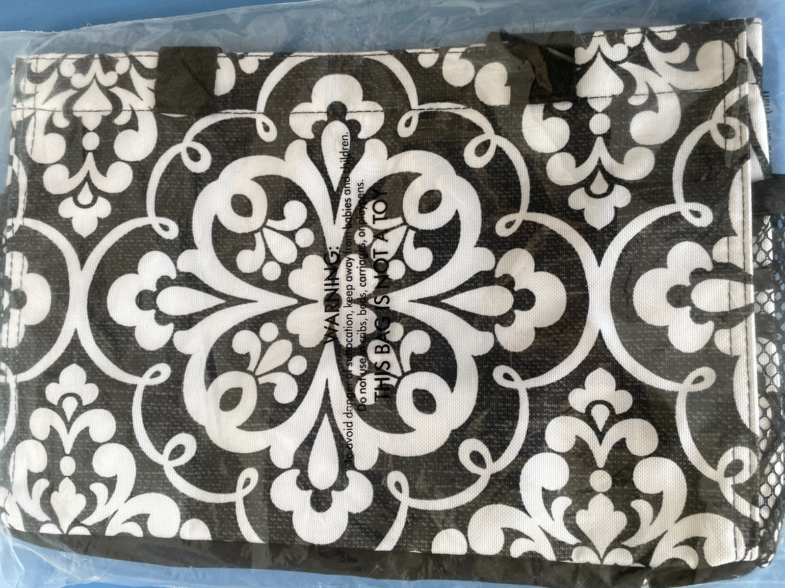 Thirty One All In Organizer In Parisian Pop 12×8 Small Tote Bag Black White NIP