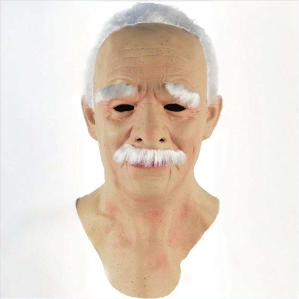 Old Man Mask Latex Halloween Cosplay Party Realistic Full Face Masks Headgear US