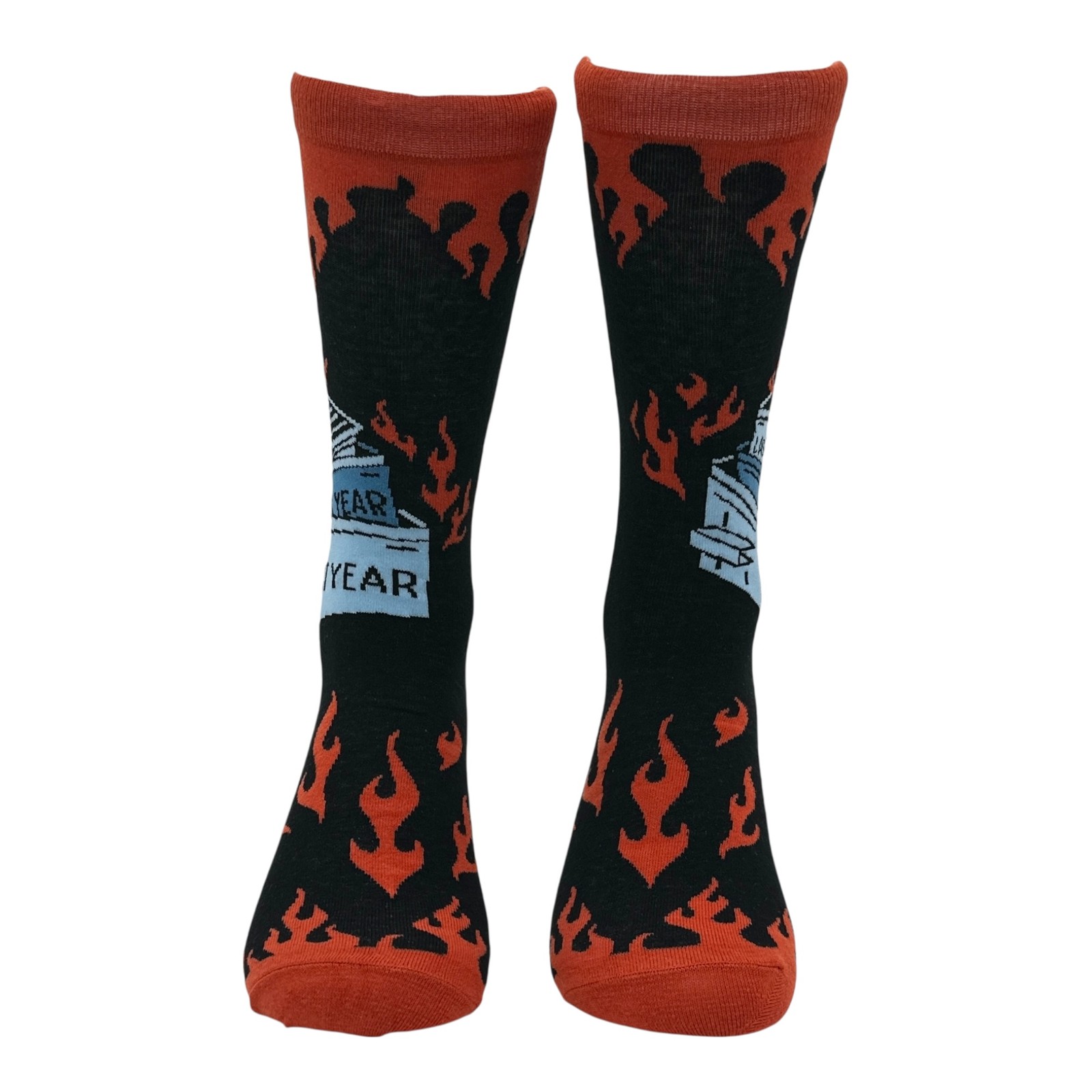 Dumpster Fire Socks Funny Sarcastic Graphic Novelty Footwear for Men
