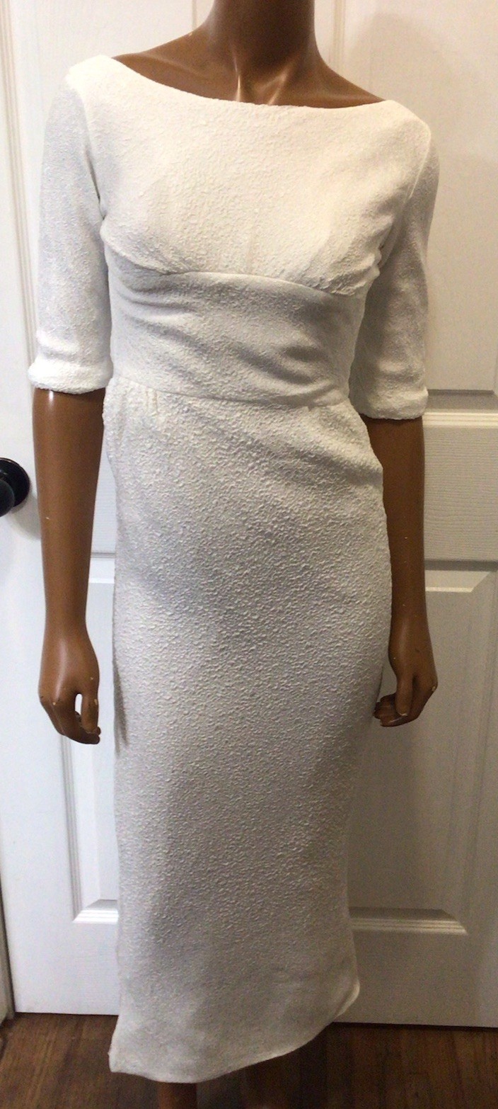 Vintage 50s 60s Lorrie Deb White Bombshell Body Hugging Formal Formfitting