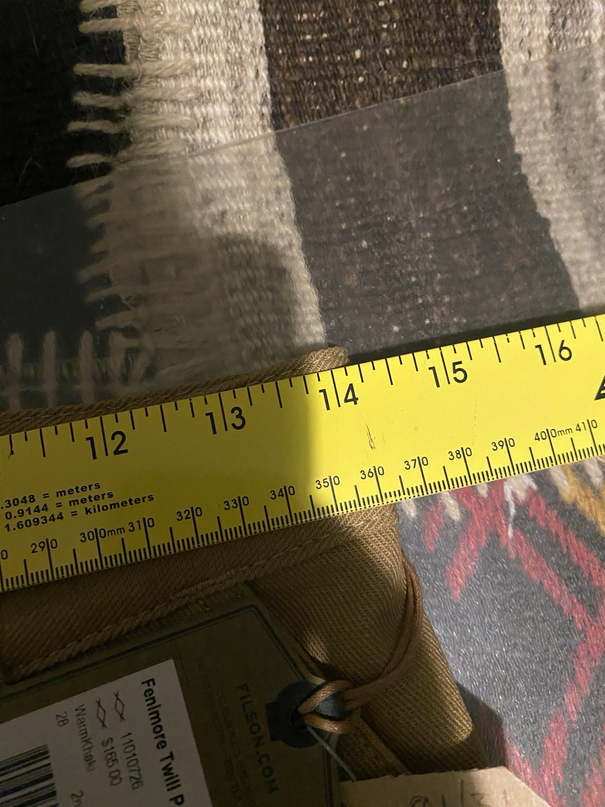 Filson Fenimore Twill Pant SIZE 28 MADE IN USA 11010726 Warm Tan Khaki Hemmed