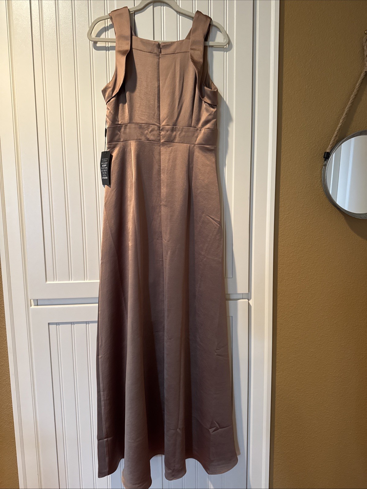 WHBM White House Black Market Metallic Gold Bronze Satin Gown Dress Sz 8 NWT