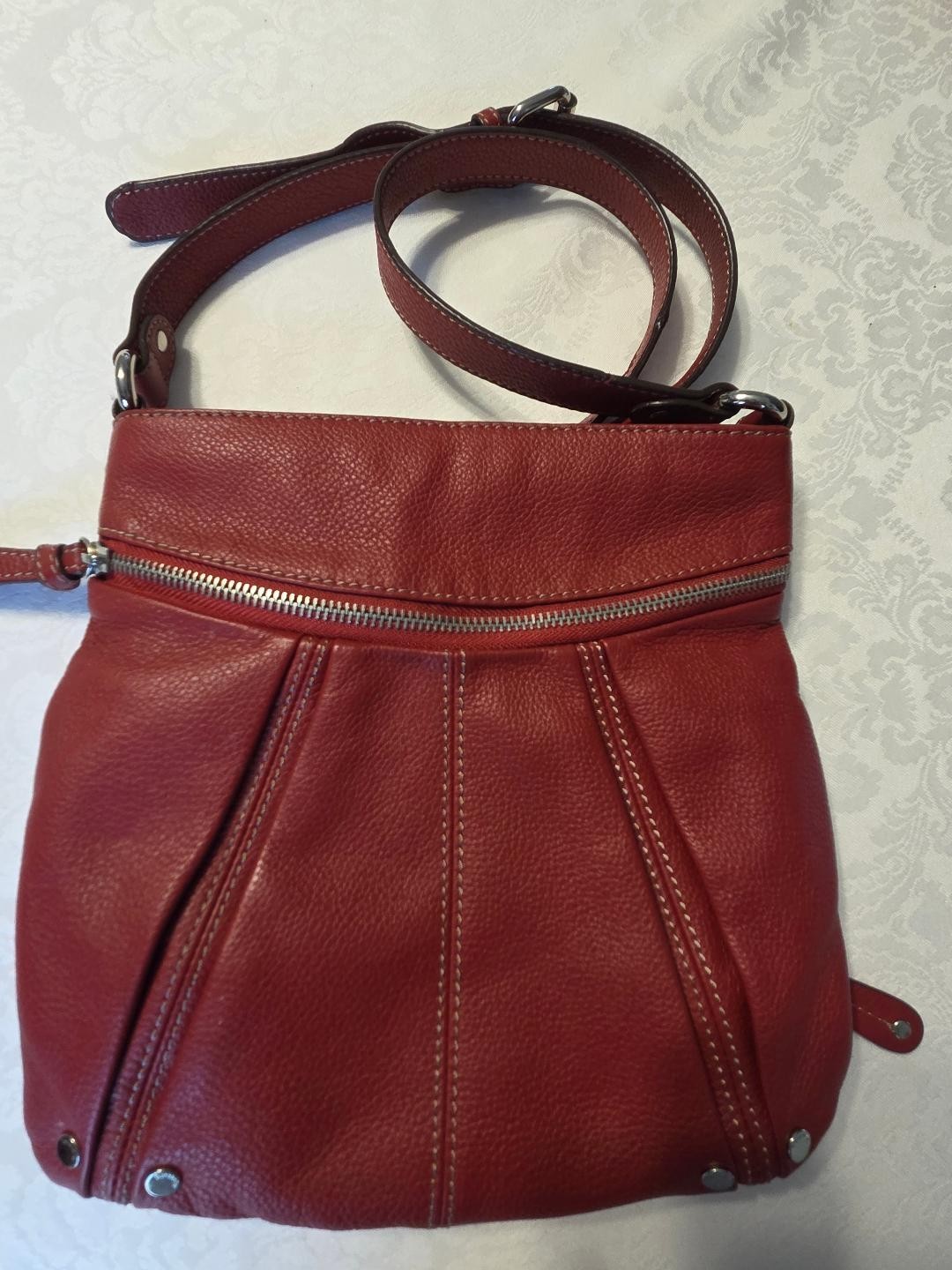 Red Leather Shoulder/Cross Body Bag