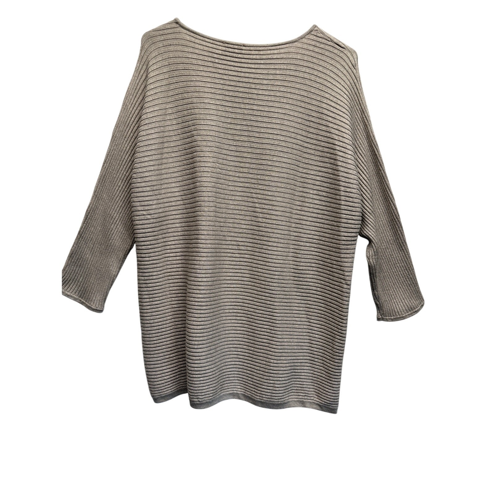 Chico’s Size 3 XL Women Ribbed Boat Neck Sweater Capsule Wardrobe Old Money