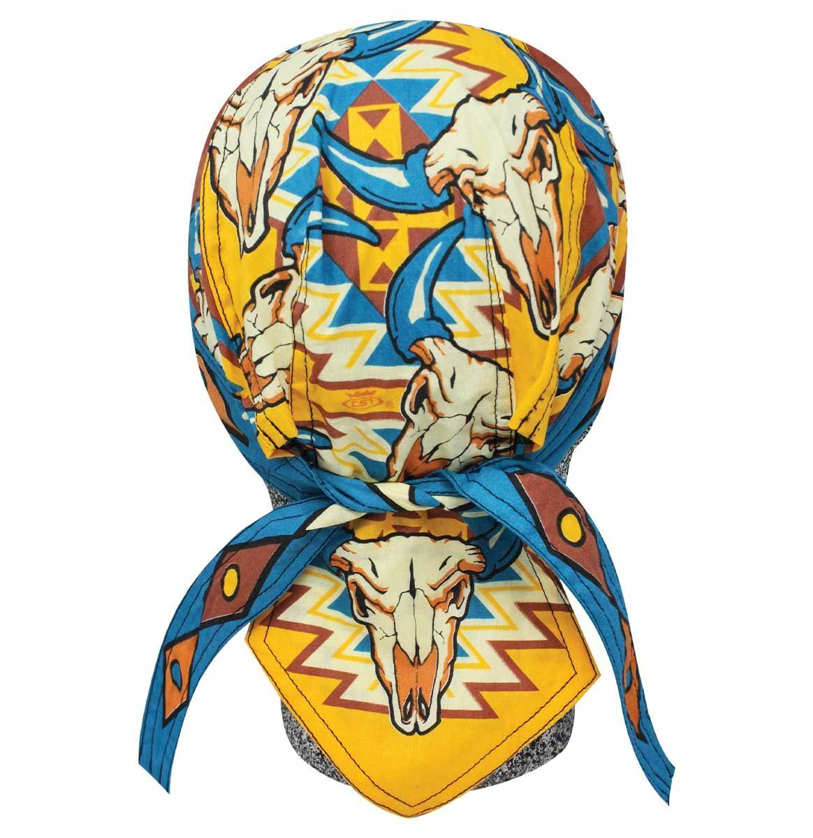 Longhorn Southwest Doo Rag Headwrap Skull Cap Biker Durag Sweatband Capsmith