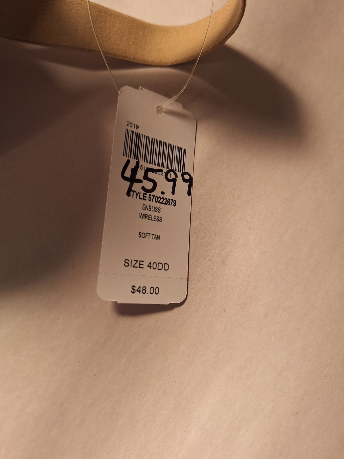 Soma ENBLISS Wireless Soft TAN BRA No Wires 40DD NWT $48