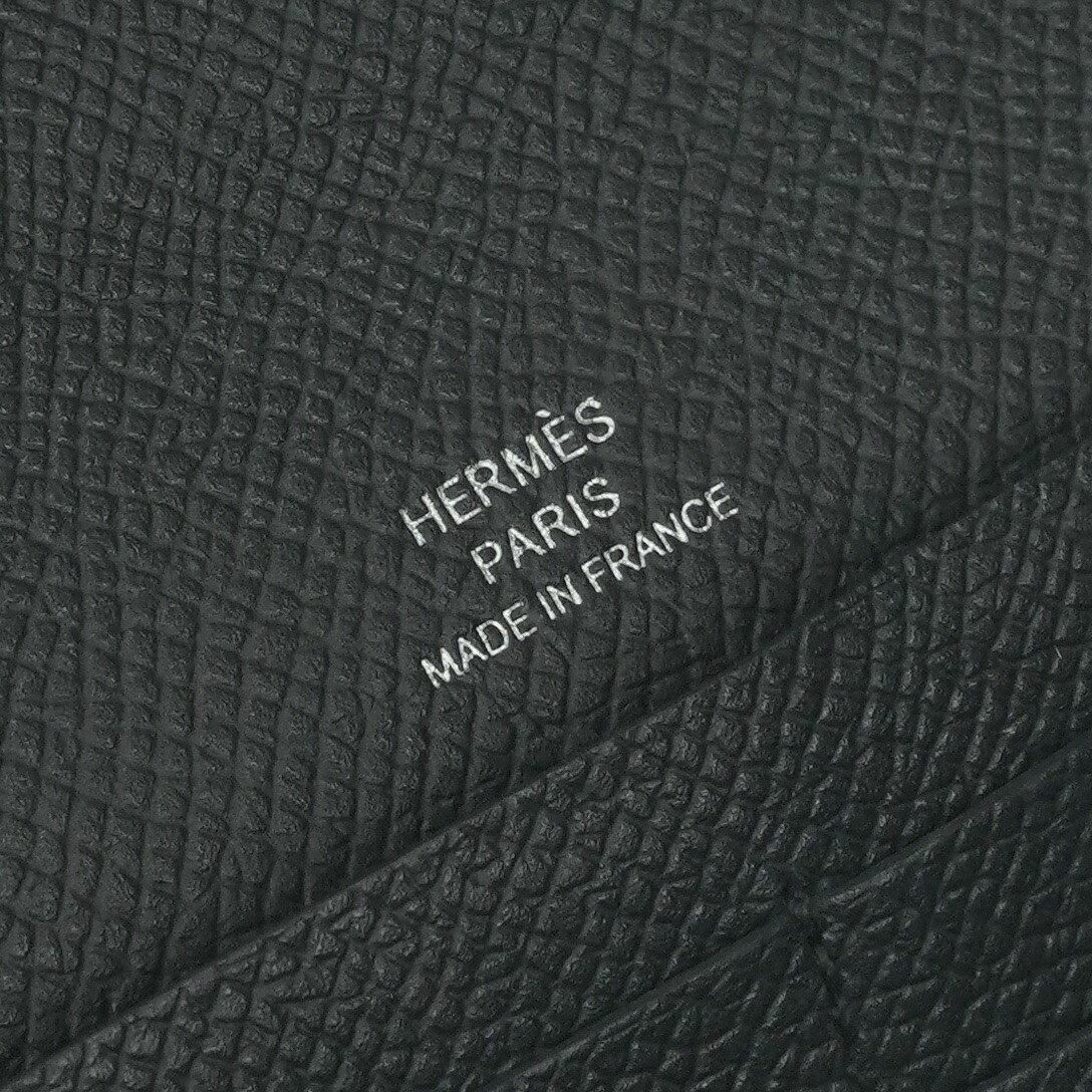 HERMES Chaine d’Ancre To Go Long Wallet Noir Black Epsom Leather Silver HW