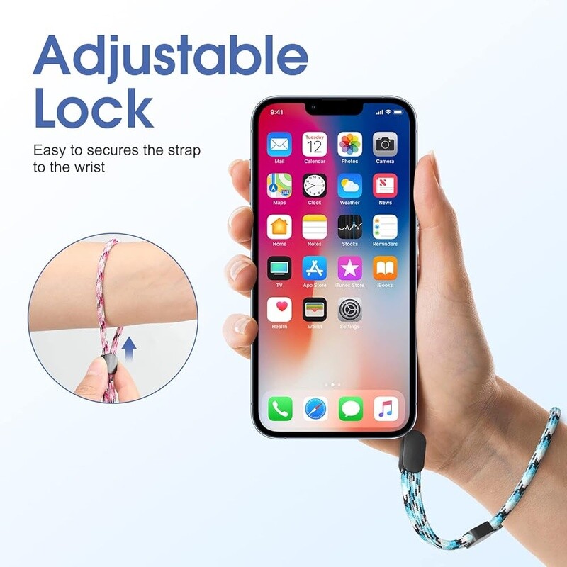 Adjustable Nylon Wrist Strap Lanyard 8 Pack Phone Camera USB Keys ID Badge