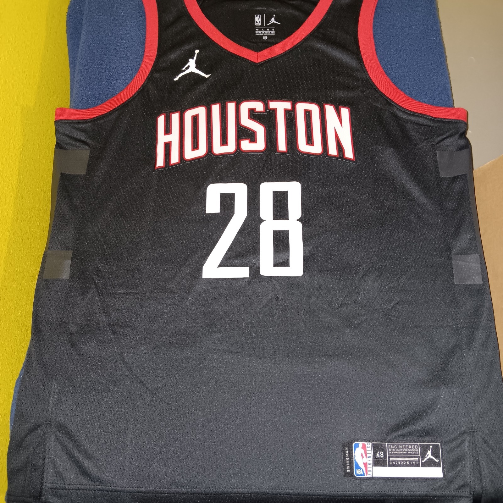 48 Large Alperen Sengun Houston Rockets #28 Black NBA Basketball Jersey New