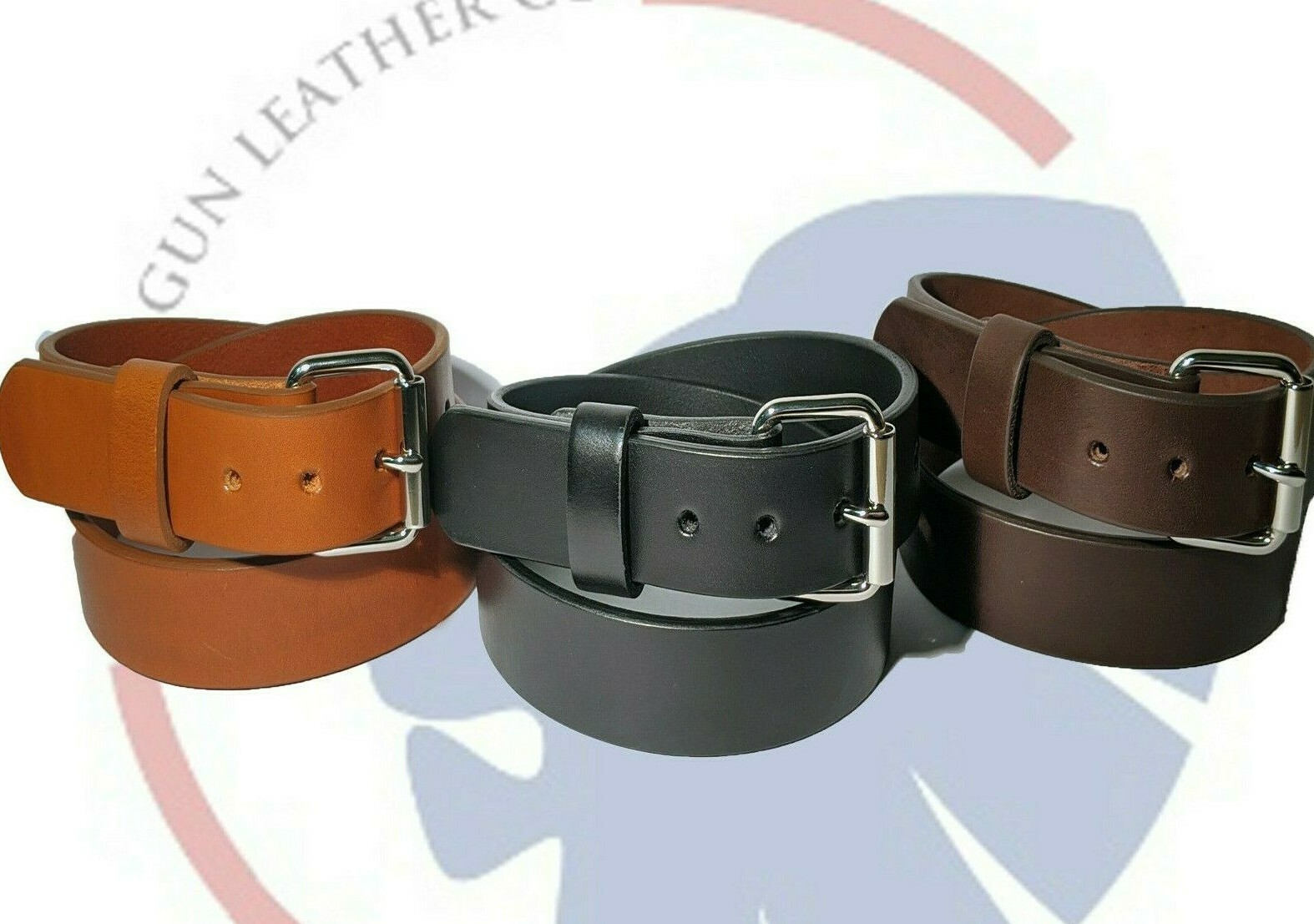 MEN’S LEATHER GUN BELT_ 1 1/2″ HEAVY DUTY CCW WORK BELT HANDMADE_1.5″