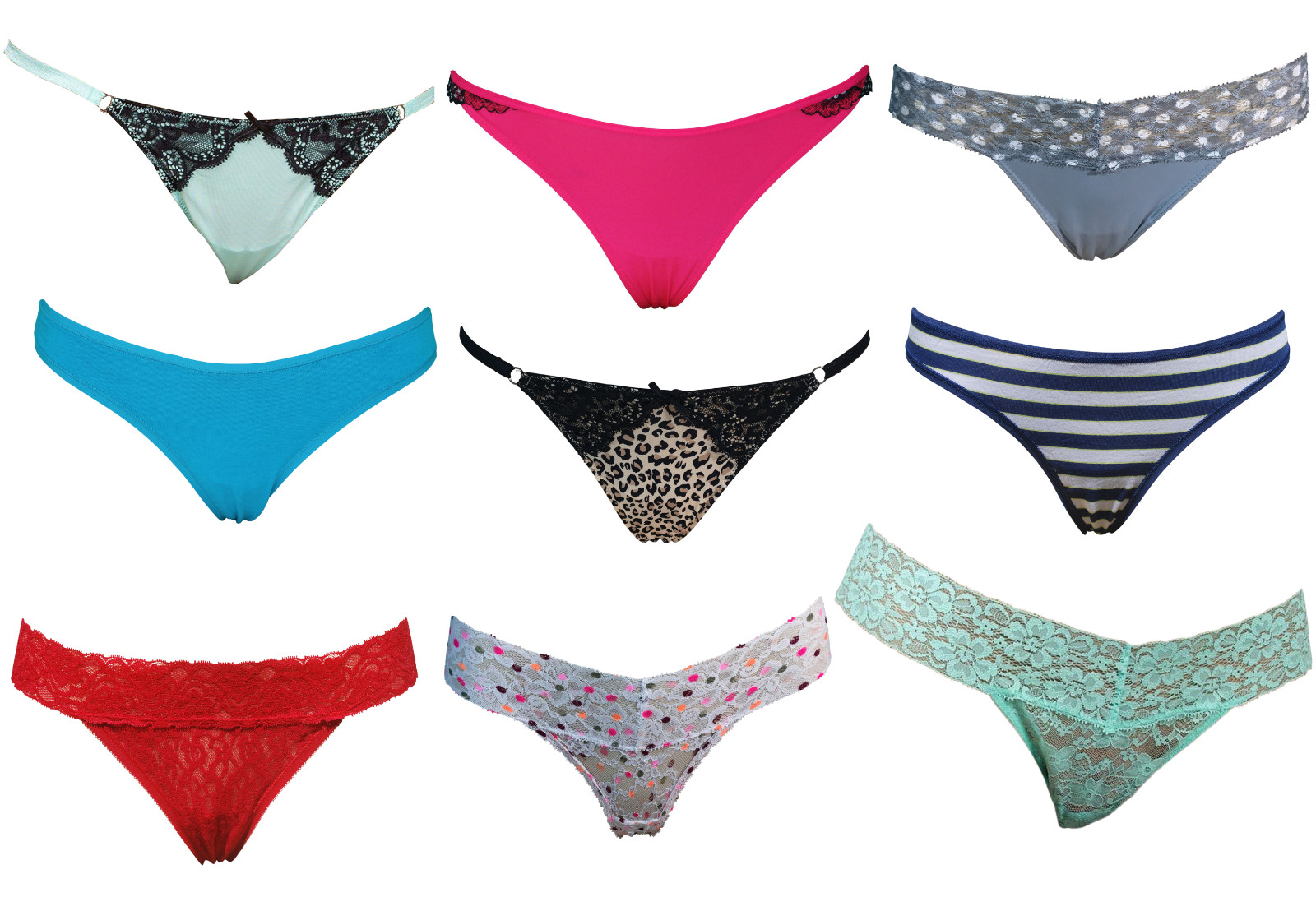 Women’s Underwear Variety 12 Pack Panties Thongs G-Strings Sexy Cute