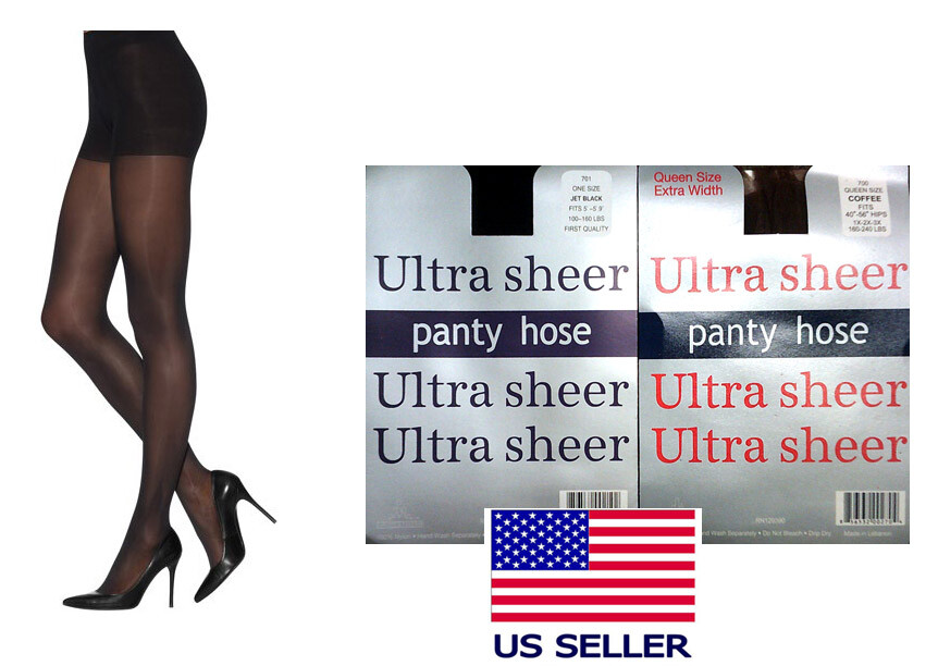 Lot Of 5 Pack–Ultra Sheer Pantyhose One Size Queen Size Stocking Nylon