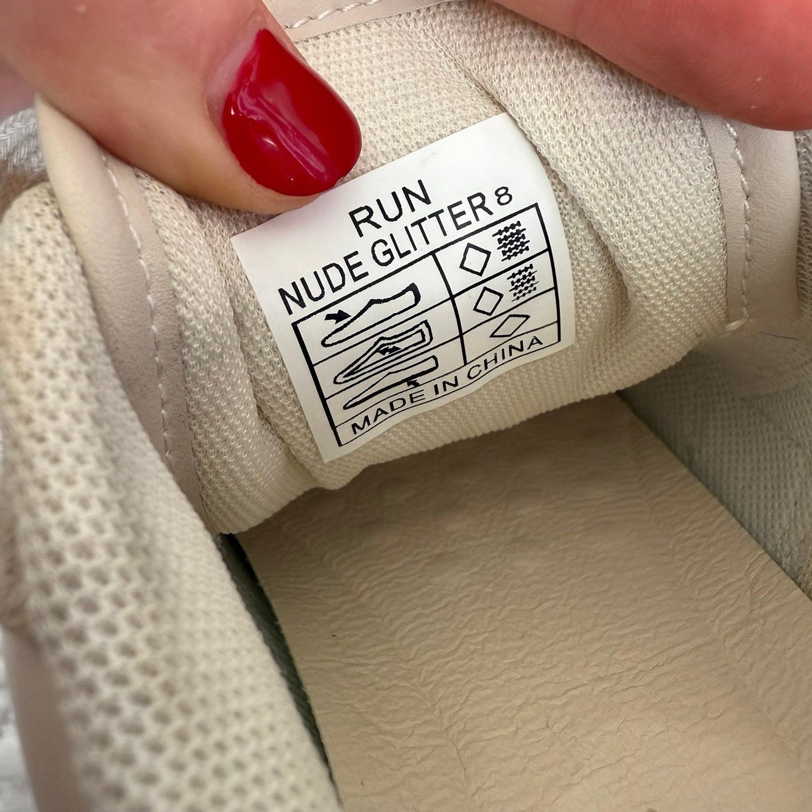 Vintage Havana Run Sneakers in Nude Glitter Size 8
